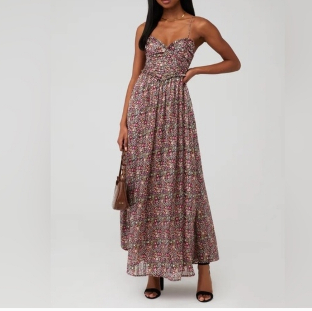 For Love And Lemons Joelle Maxi Dress in Multi Floral Print NWT Size Small